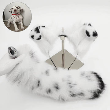 Dalmatian Dog Tail Butt Plug and Ears Set