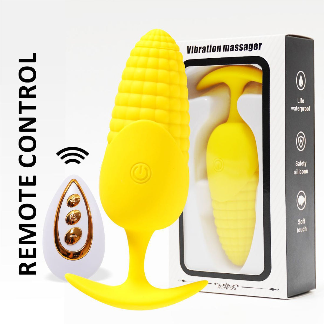 Corn Remote Control Vibrating Butt Plug Sex Toy