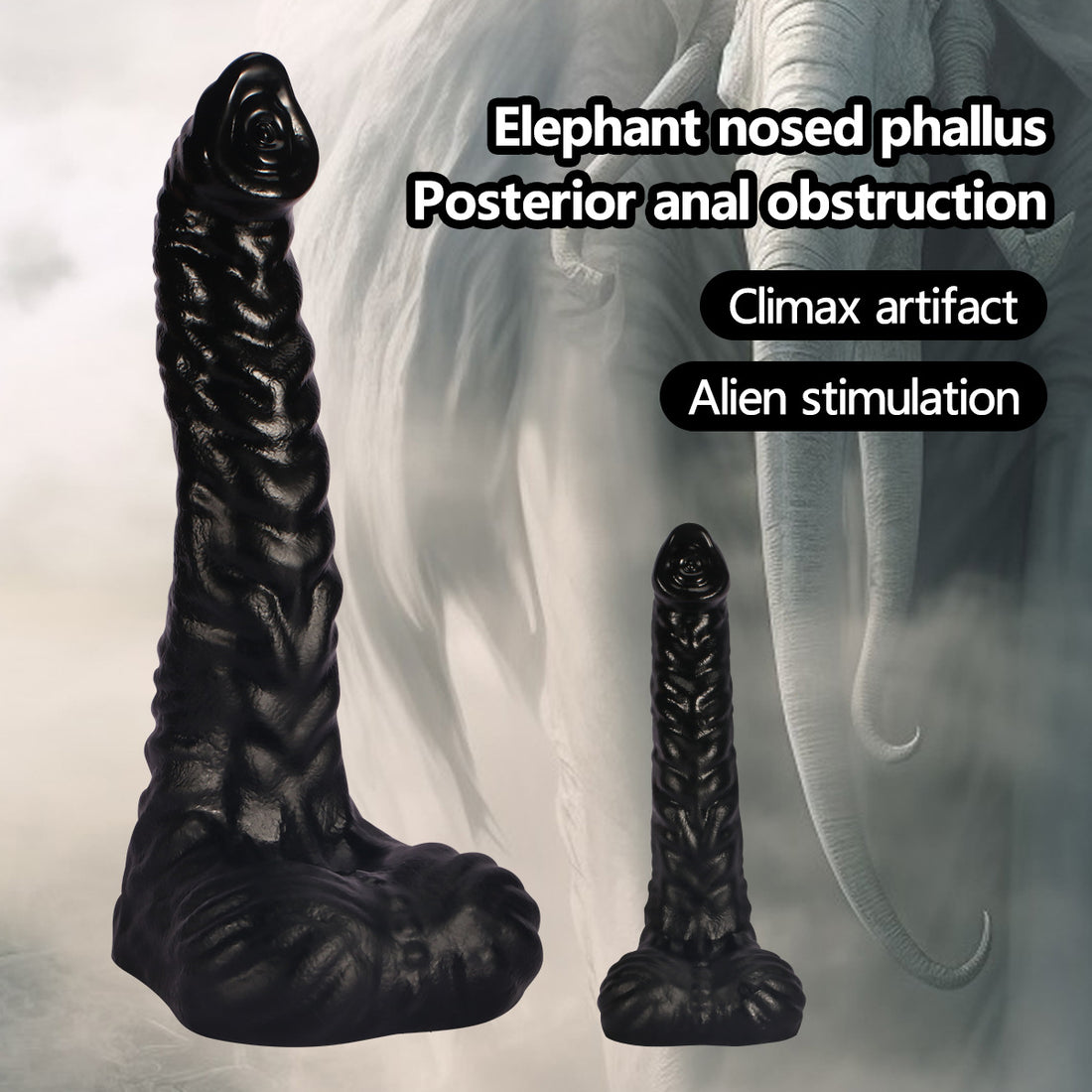 Black Custom Realistic Animal Elephant Dildo