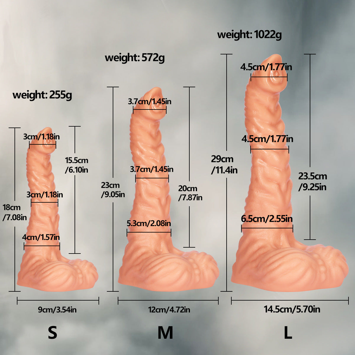 Flesh Wrinkled Animal Elephant Trunk Dildo