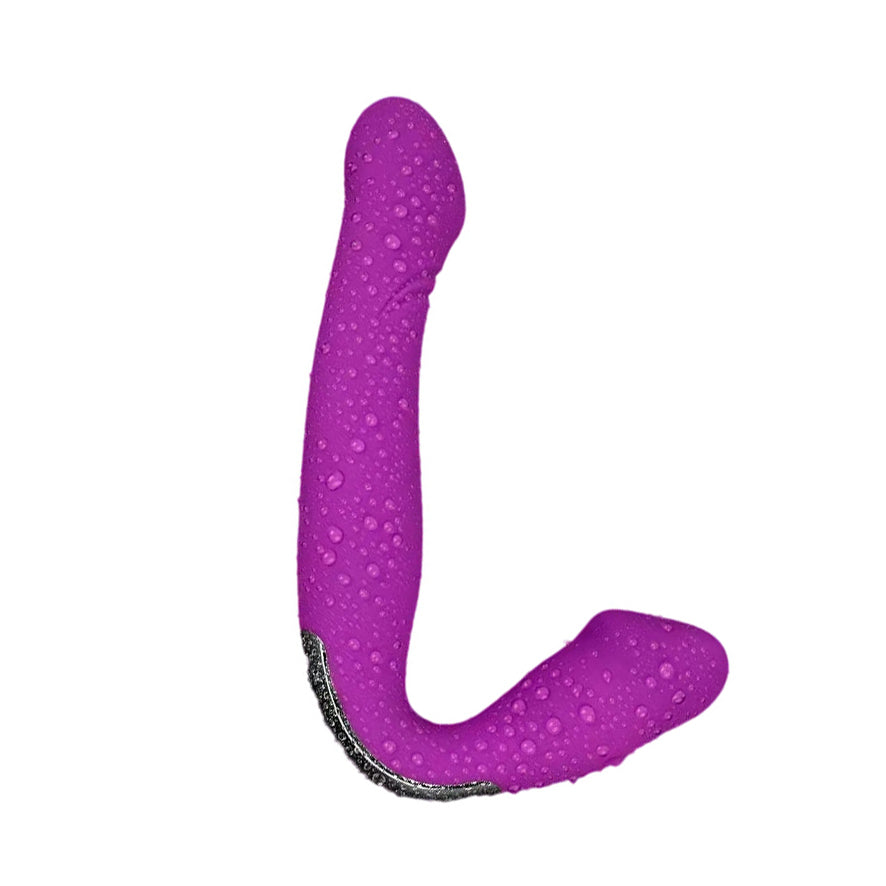 Lila Doppelschock gleichzeitig orgasmus trägerloser Dildo