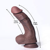 画像をギャラリー ビューアにロード 7 Inch Black Brown Curved Realistic Dildo