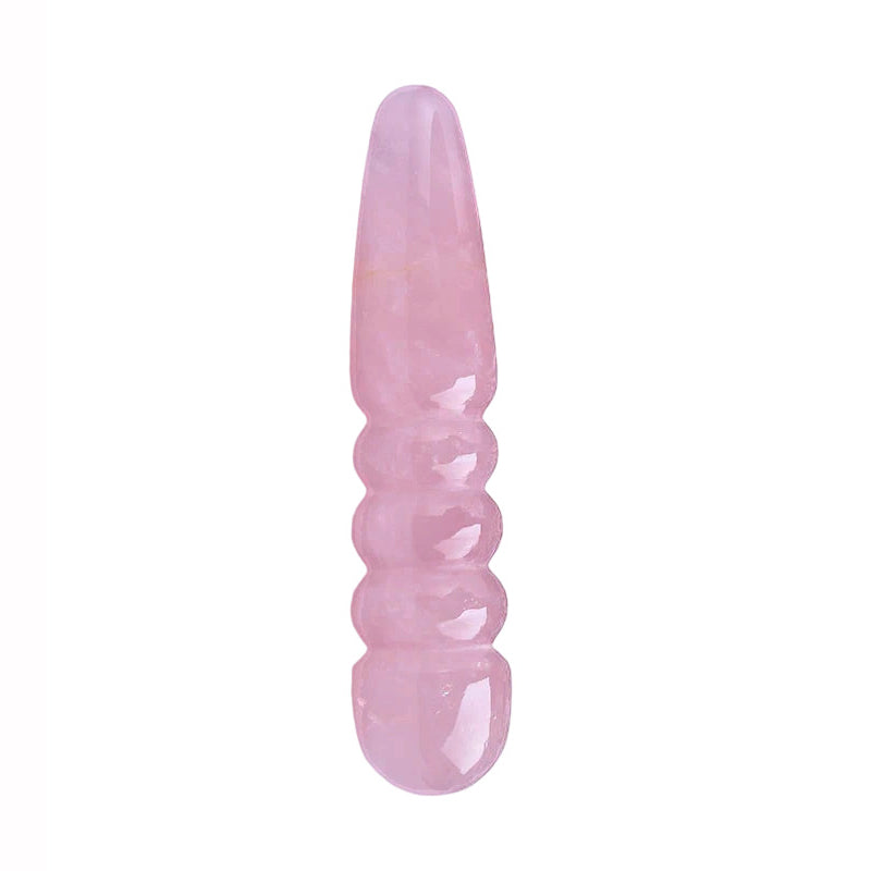 Smooth Dildo Four Ring Pink Crystal Dildo