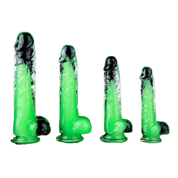 Zwei farbige Geleengrün -Sandwich -Dildo