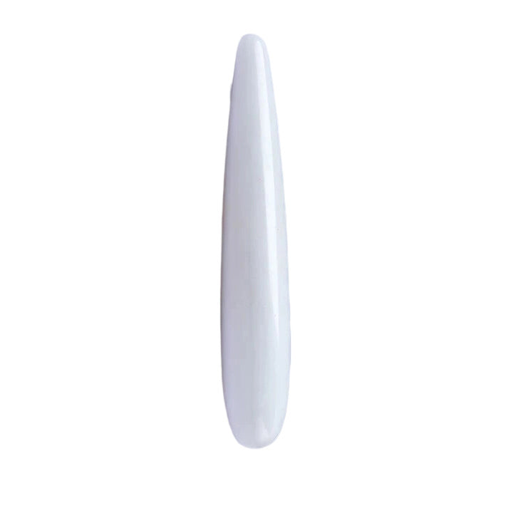 Witte jade rechte kristallen dildo