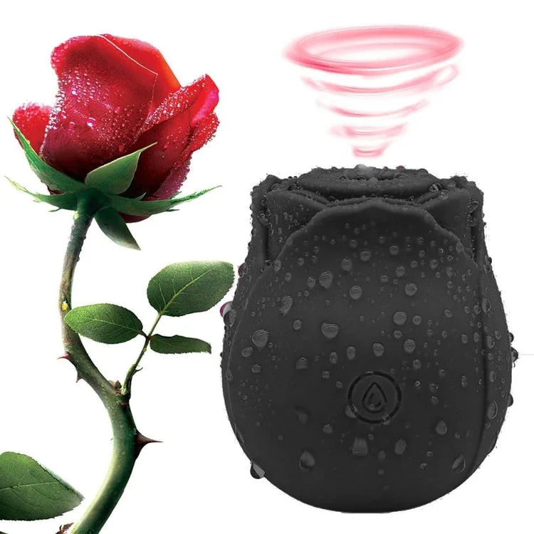 Black Vibrator Rose Clit Stimulator