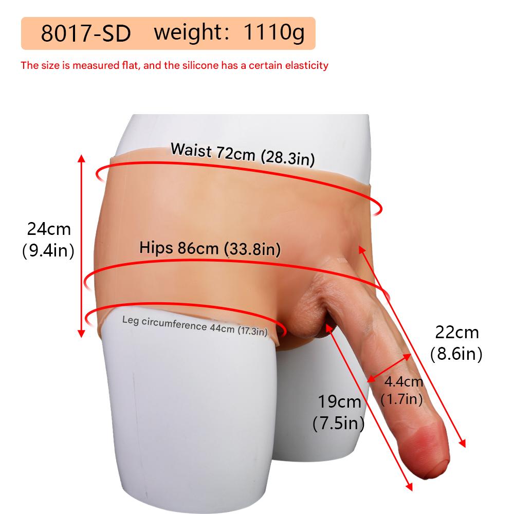 Wearable 8.6 Inch Realistic Uncircumcised Dildo Panties