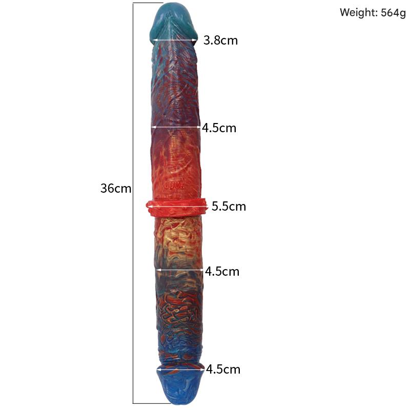 Colorful Dragon Couple Lesbian Double Dildo