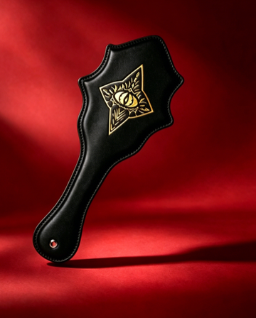 Black Leather BDSM Couples Roleplay Hand Paddle