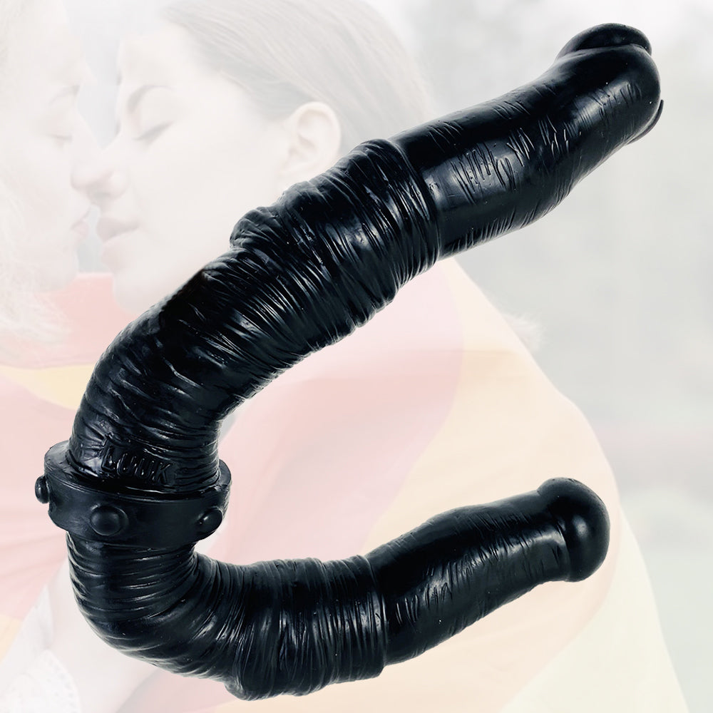 Black Silicone Lesbian Double Head Dildo