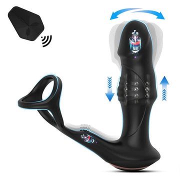 Thrusting Cock Ring Remote Control Prostate Massager