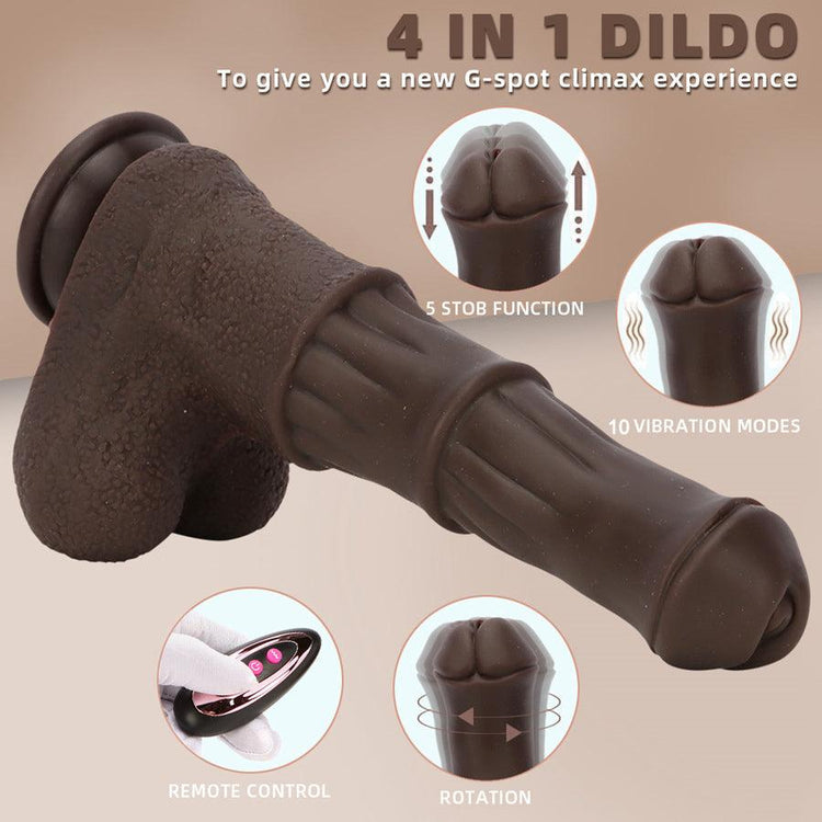 Heated Remote Control Brown Horse Dildo