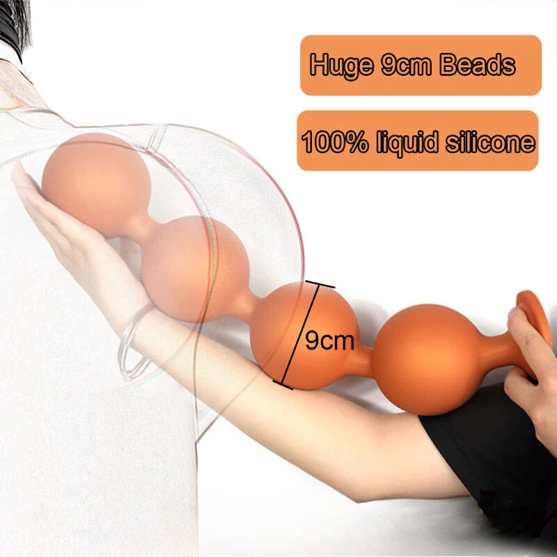 Silicone Big Anal Beads with Suction Cup