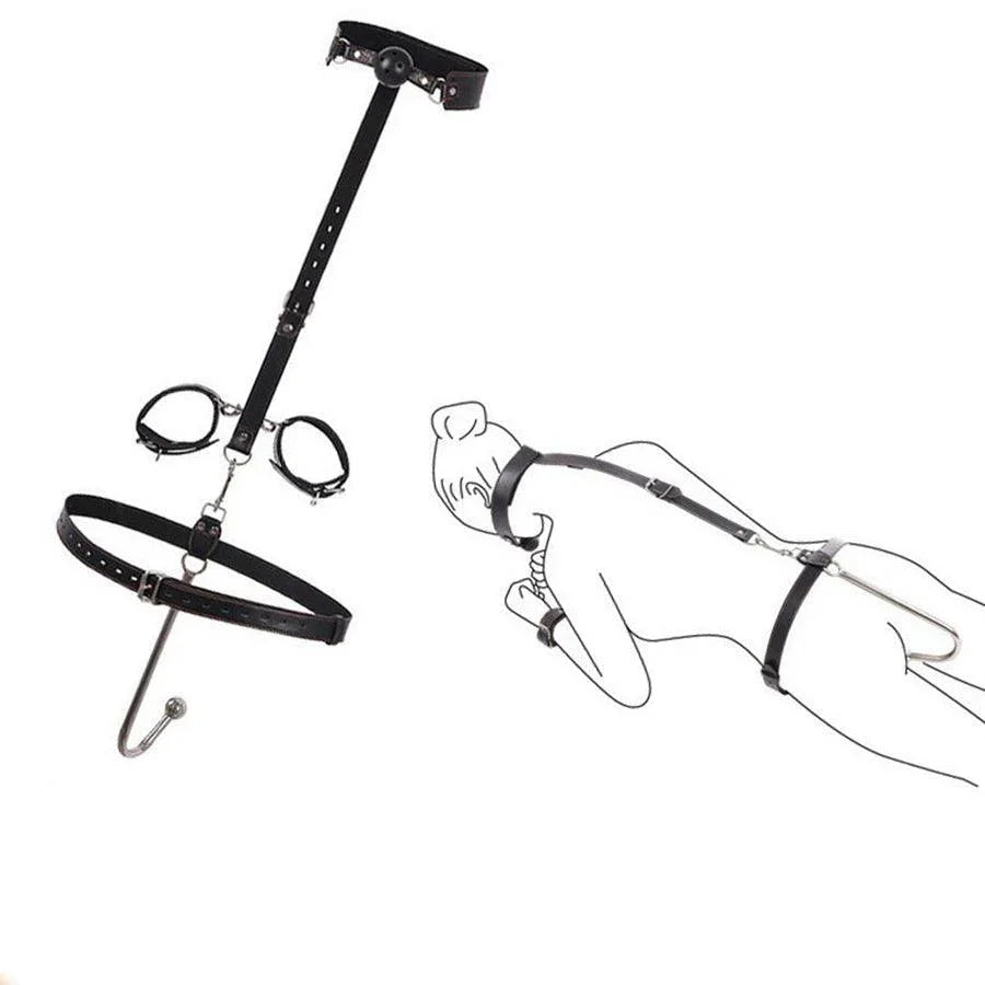 Bongage Gag With Hanging Anal Hook