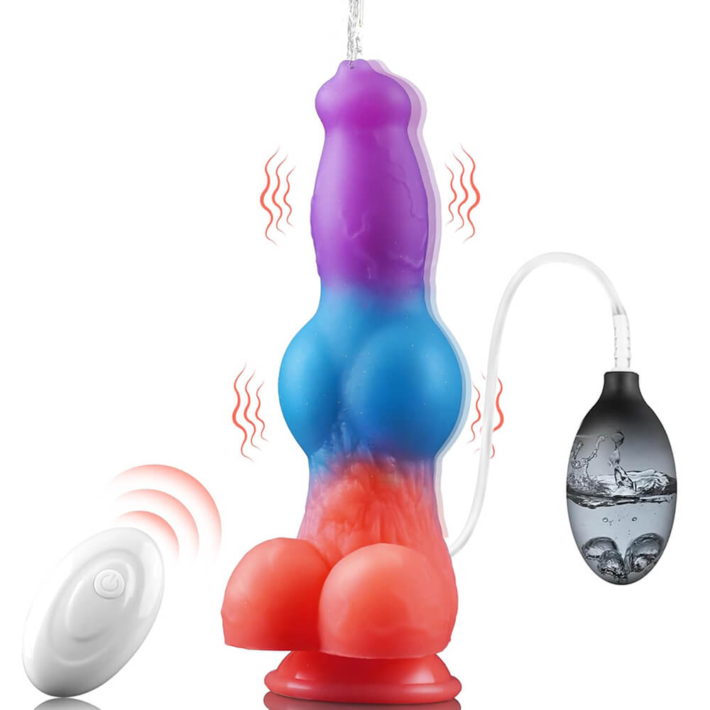 Remote Controlled Vibrating Squirting Dog Dildo