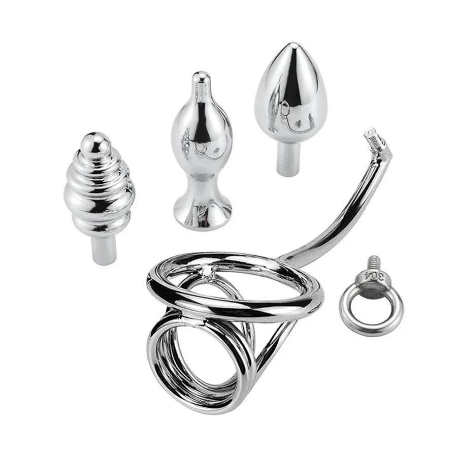 Male Removable Butt Plug Hook with Cock Ring