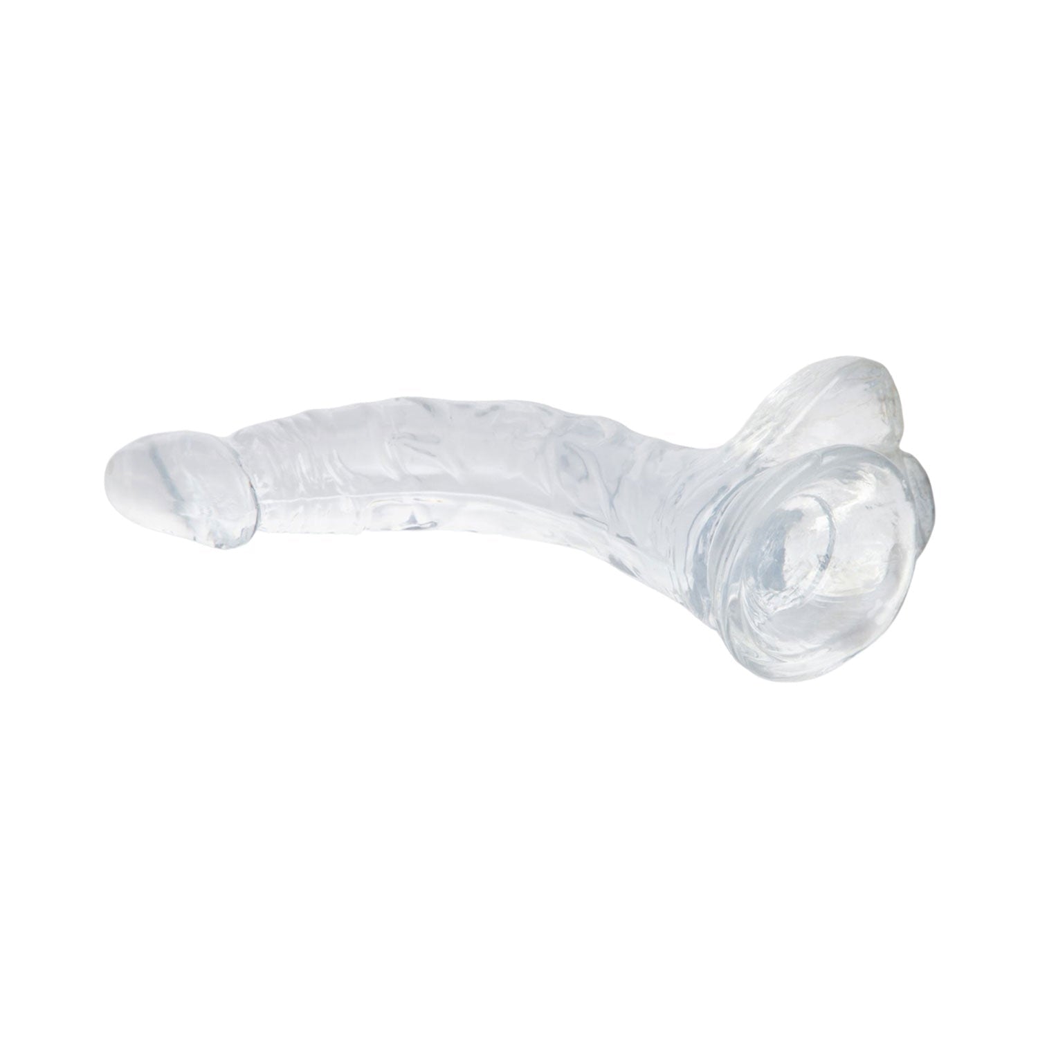 8 inch Clear Suction Curved Dildo