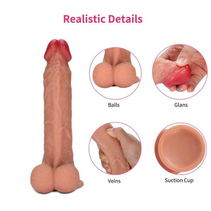 Dual Density Silicone Suction Cup Realistic Dildo