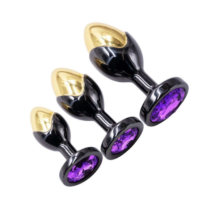 Large Two Tone Metal Jewel Butt Plug Kit