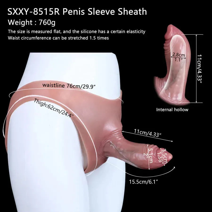 Penis Sleeve Wearable Hollow Dildo for Men