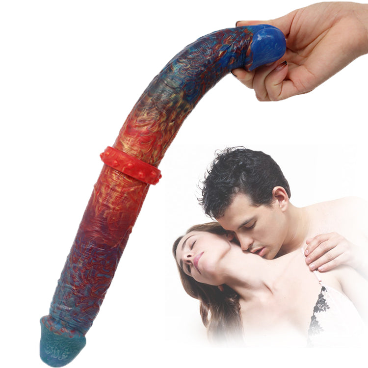 Colorful Dragon Couple Lesbian Double Dildo