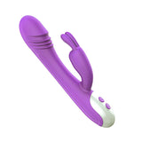 Load image into Gallery viewer, Quiet Dual Motor Dildo Rabbit Vibrator With Bunny Ears Purple