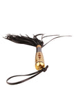 Load image into Gallery viewer, Pu Pleasure Spanking Flogger With Golden Alloy Coated Handle