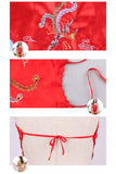 画像をギャラリー ビューアにロード Retro Embroidery Stomachers And Matching Thong Red Bra &amp; Panties Set