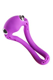 Charger l&#39;image dans la galerie, Silicone Penis Ring With Powerful Vibrating Bullet Purple Cock