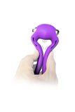 Charger l&#39;image dans la galerie, Silicone Penis Ring With Powerful Vibrating Bullet Purple Cock