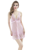 Charger l&#39;image dans la galerie, Sheer Lace Babydoll Nightwear Erotic Lingerie 2Pcs Set Pink / S