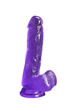 Laden Sie das Bild in den Galerie-Viewer, Tpe Soft Crystal Jellies Realistic Dildo With Scrotum Bottom Base Purple / S