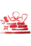Load image into Gallery viewer, Bed Restraint Kit 10 Pieces Set Red / One Size Bondage