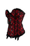 Load image into Gallery viewer, Floral Lace Bowknot Decorated Overbust Corset Waist Trainer