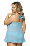 Load image into Gallery viewer, Plus Size Halter Neck Front Slit Sexy Babydoll Set