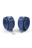 Charger l&#39;image dans la galerie, Basics Leather Ankle Cuffs Blue Bondage Gear