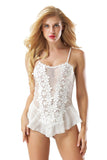 Load image into Gallery viewer, Plus Size Sexy Sheer Lace Lingerie Set White / M Bodysuit