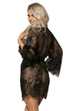 Load image into Gallery viewer, Plus Size Sexy Floral Lace Sheer Robe Set