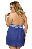 Load image into Gallery viewer, Plus Size Floral Lace Halter Neck Babydoll