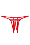 Charger l&#39;image dans la galerie, Fee Et Moi 1/4 Cup Bra And Crotchless Thong Set Red / B &amp; Panties