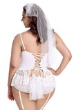 Laden Sie das Bild in den Galerie-Viewer, Floral Lace Bride Roleplay Mini Dress L Costume