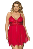 Load image into Gallery viewer, Plus Size Asymetric Hem Babydoll Dress And Matching Panties