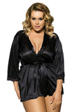 Load image into Gallery viewer, Plus Size Satin Lace Spliced Robe Lingerie