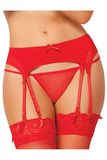 Laden Sie das Bild in den Galerie-Viewer, Sexy Bowknot Decorated Garter Belt Set Red / M