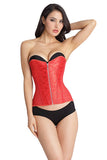 Load image into Gallery viewer, Long Overbust Floral Jacquard Corset Red / Xs Waist Trainer