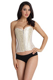 Load image into Gallery viewer, Long Overbust Floral Jacquard Corset Beige / Xs Waist Trainer