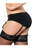 Load image into Gallery viewer, Lace Ruffled Trim Crotchless Panties With Garter Belt