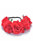 Load image into Gallery viewer, Fabric Rose Flower Crown Ideal Lingerie Accessory Red / One Size Accessories