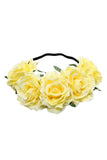Load image into Gallery viewer, Fabric Rose Flower Crown Ideal Lingerie Accessory Yellow / One Size Accessories