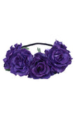 Load image into Gallery viewer, Fabric Rose Flower Crown Ideal Lingerie Accessory Purple / One Size Accessories